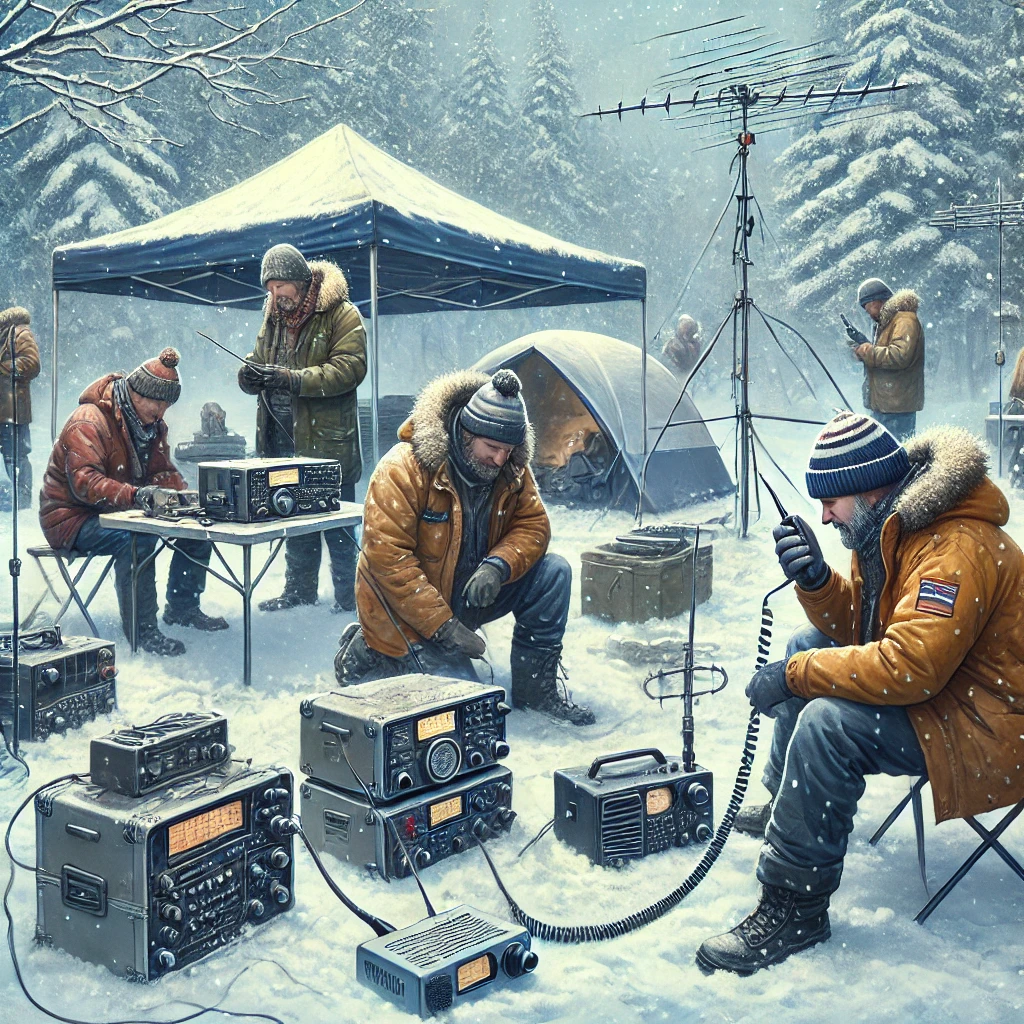 Amateur radio operators at Winter Field Day